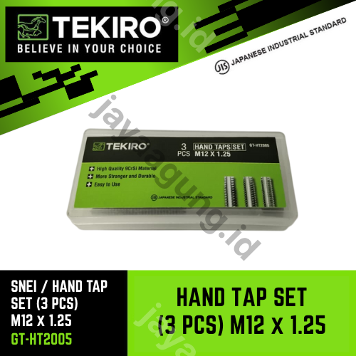 HAND TAP SET TEKIRO M12X1.25 (3PCS) GT-HT2005
