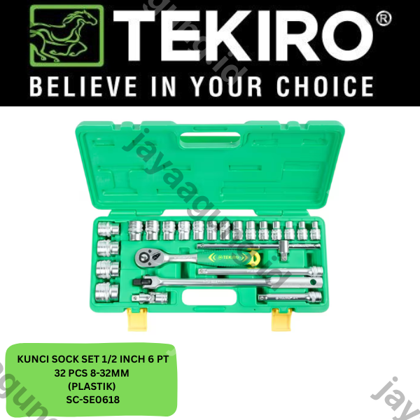 Gambar SOCK SET 1/2" TEKIRO 6PT 32PCS 8-32MM (PLASTIK) SC-SE0618 ke-3